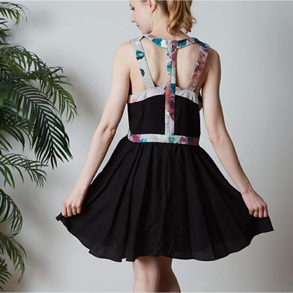 Keepsake the Label Australian Designer Skater Dress with Color Straps L